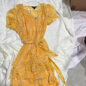 Simply Vera Vera Wang Yellow Floral Mini Dress